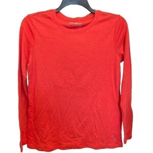 Eddie Bauer XL Long Sleeve T-Shirt - Orange Cotton Poly Blend